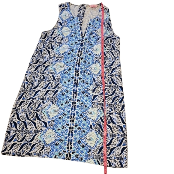 Lilly Pulitzer Kelby Stretch Shift Dress Women's Size 10 Blue Resortwear Summer - Picture 4 of 11